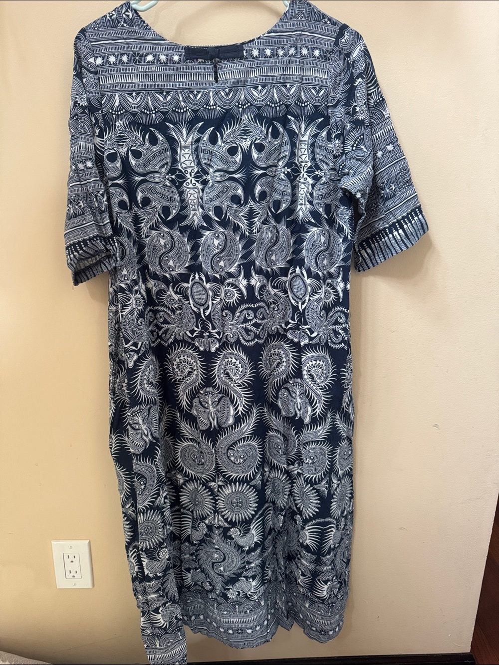 NWT Women's Navy and White Printed Midi Dress